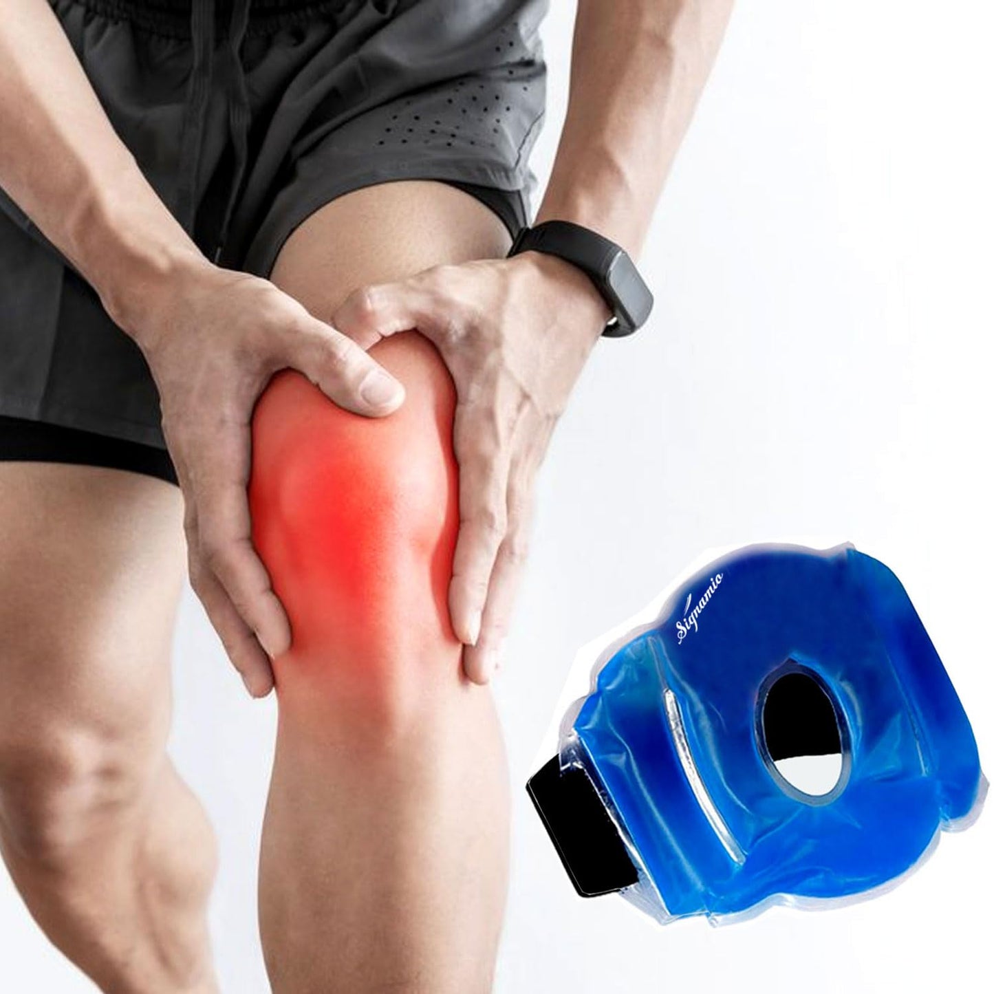 SIGNAMIO® Knee Pain Relief Ice Pack Wrap with Strap - Cold Gel Pad for Knee and Foot Cooling, Pain Relief Pad - 1 Pcs