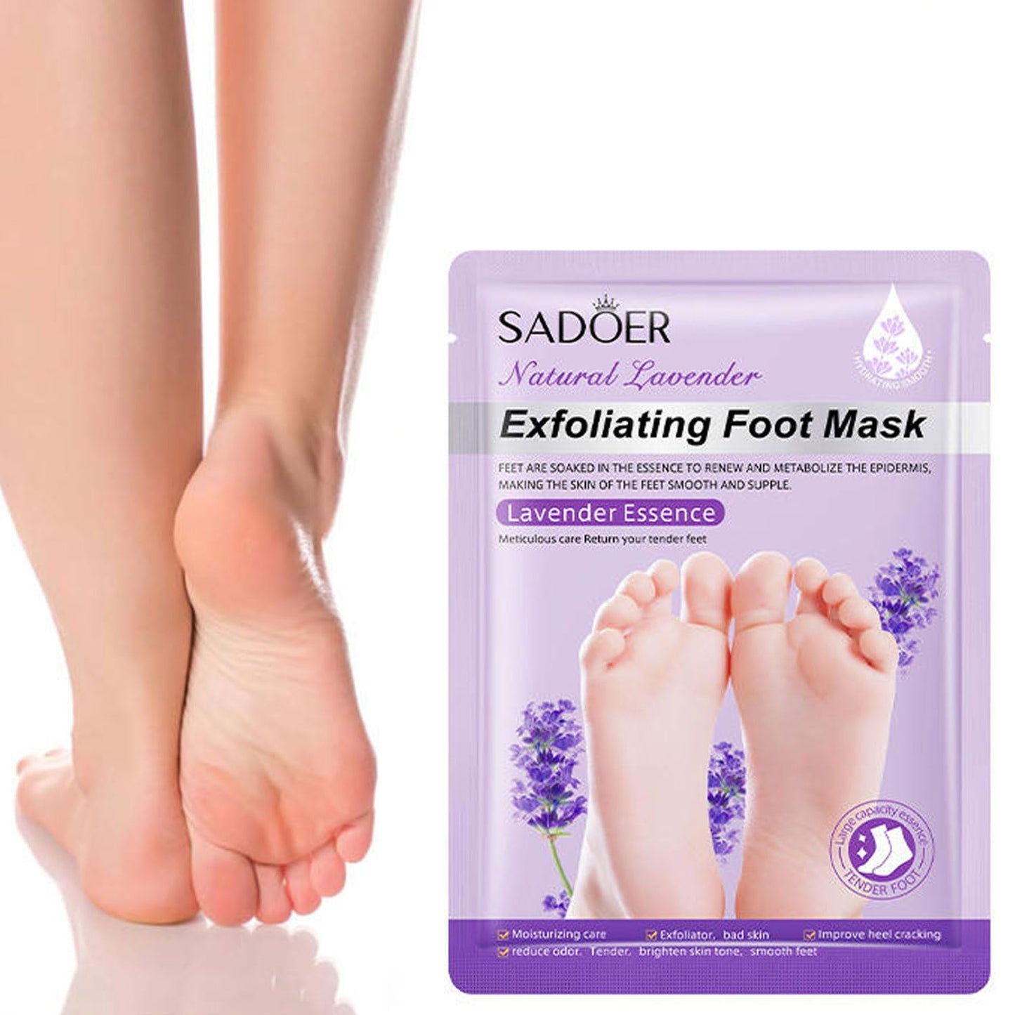 Signamio Foot Mask Peeling Feet Mask for Cracked Feet - Foot Peeling Mask Exfoliator - Callus Remover Foot Mask for Smooth, Soft Feet - Hydrating Foot Care Treatment - Goat Milk