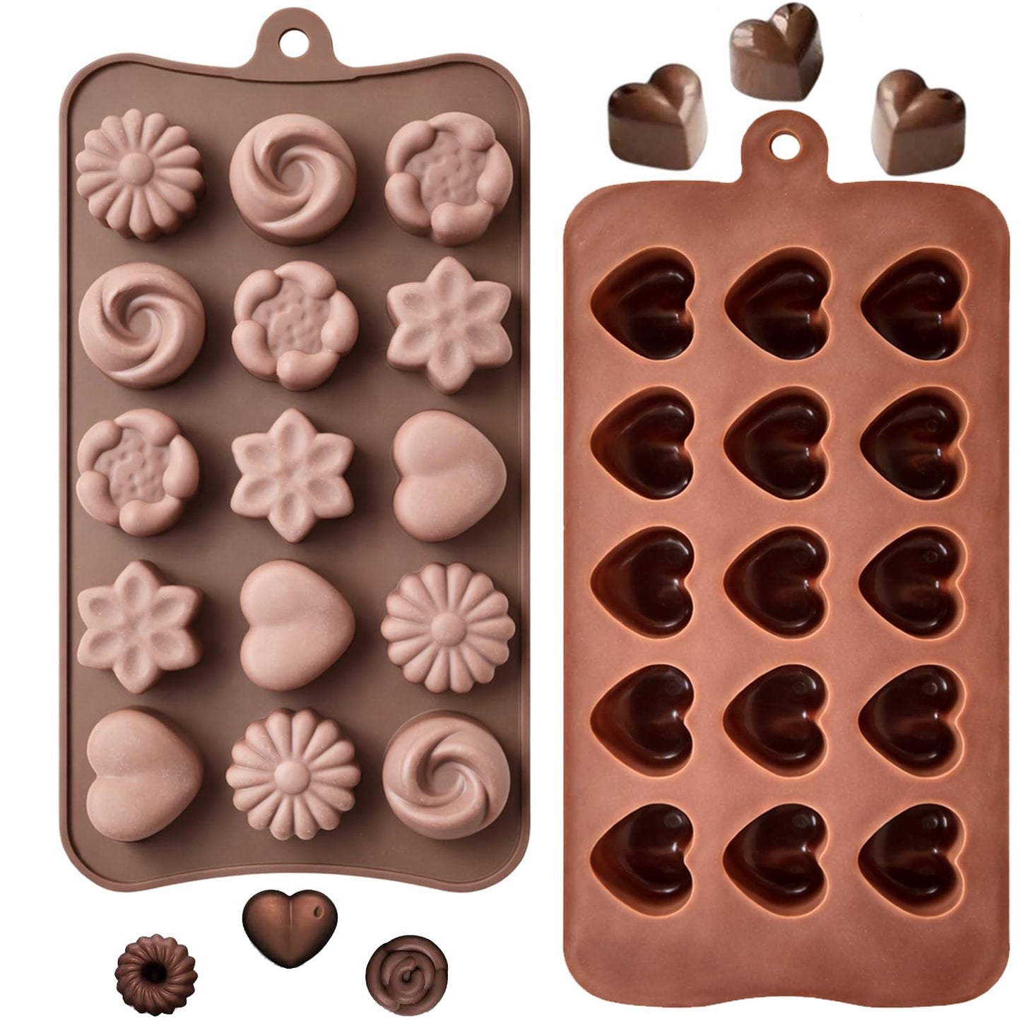 Signamio Heart Shape Chocolate Mould - Premium Chocolate Mould Silicone for Heart-Shaped Treats - Durable Non-Stick Chocolate Silicone Mould for Baking and Candy Making