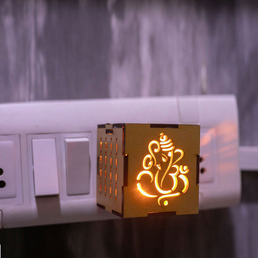 Square Wood Kapurdani Ganesha -(Packing-Loose)