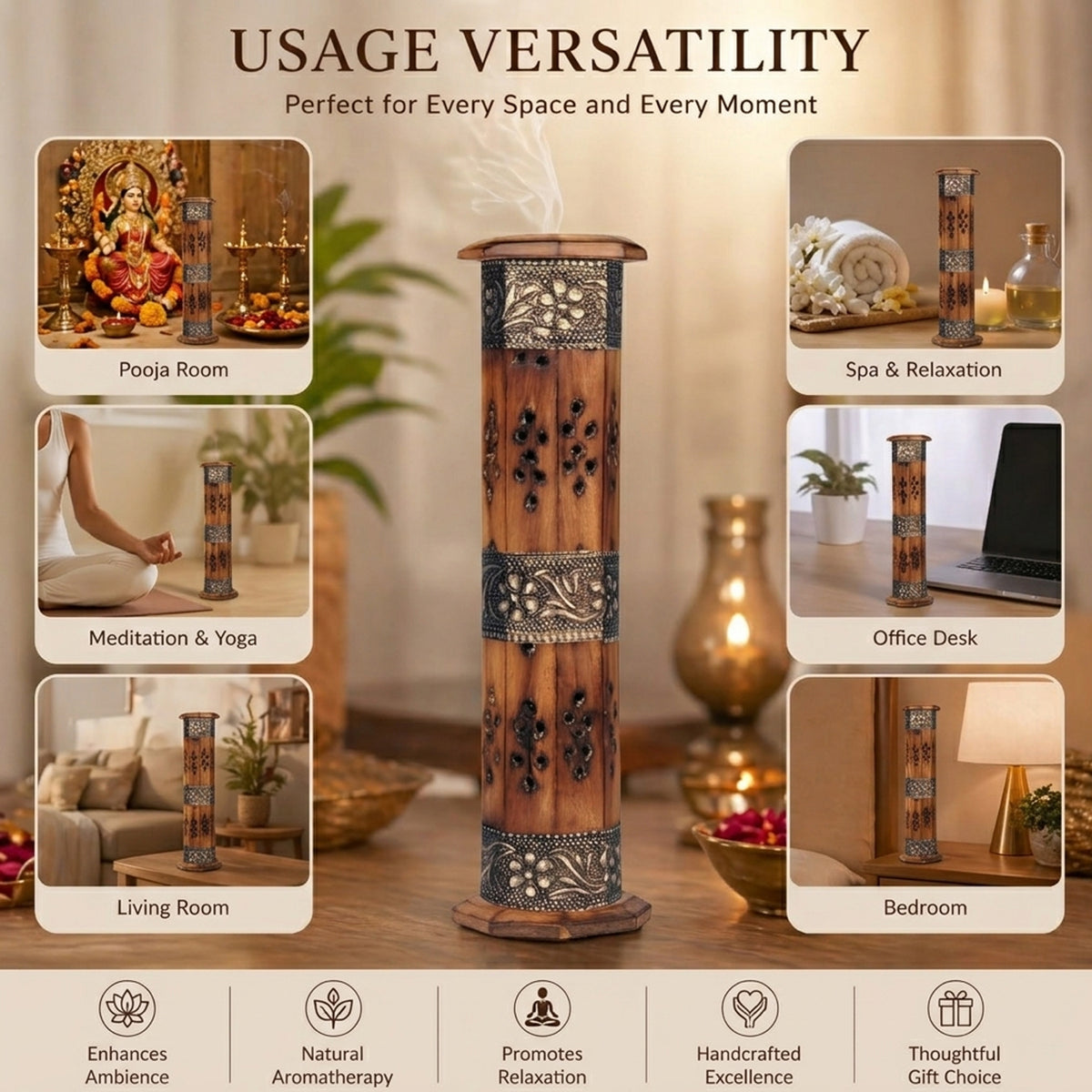 Silver Tower Agarbatti Stand -(Packing-Loose)