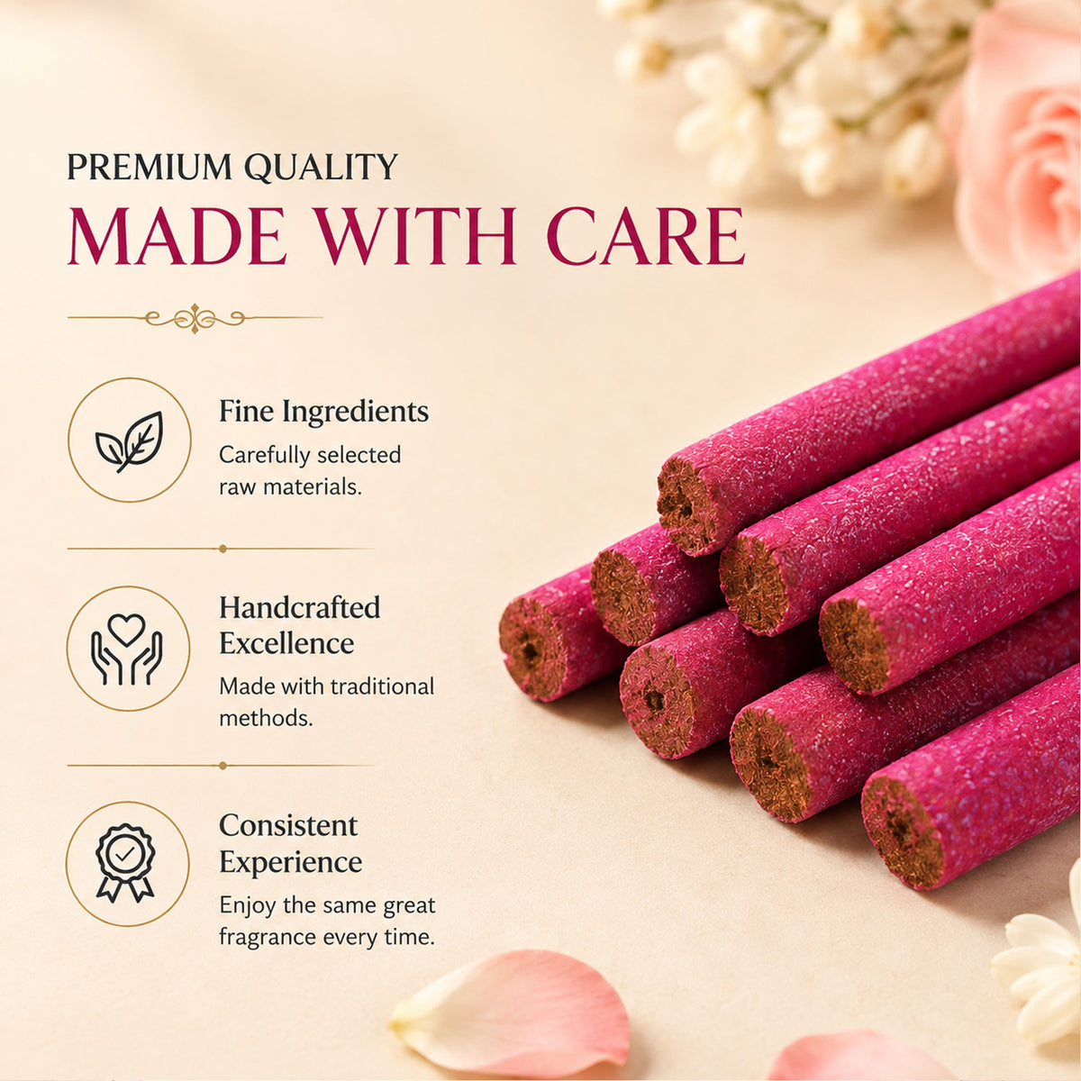 Regular Metallic Dhoop Stick 100gm -Pink-(Packing-Jar)