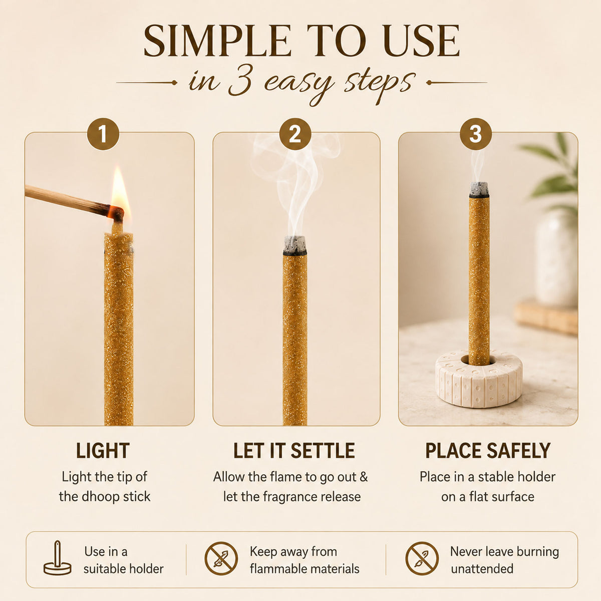 Regular Metallic Dhoop Stick 100gm -Yellow-(Packing-Jar)