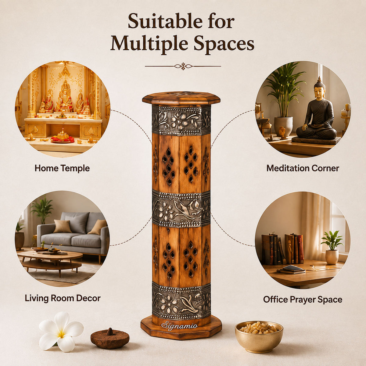 Silver Tower Agarbatti Stand -(Packing-Loose)