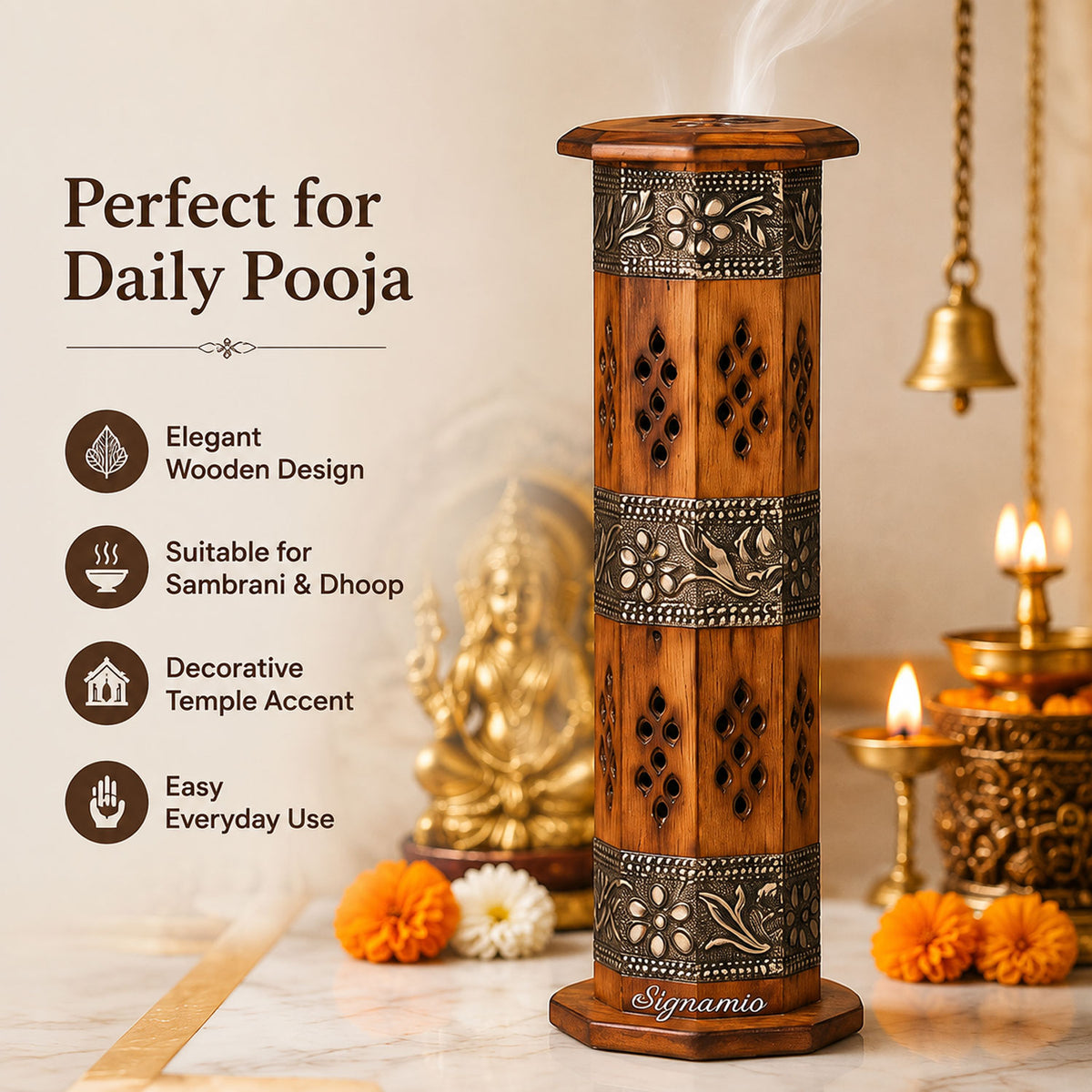 Silver Tower Agarbatti Stand -(Packing-Loose)