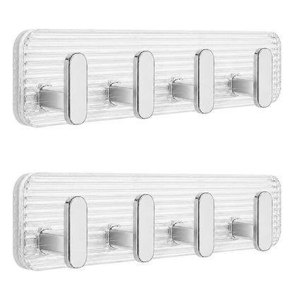 Self Adhesive Wall Hooks Silver 8 pcs -