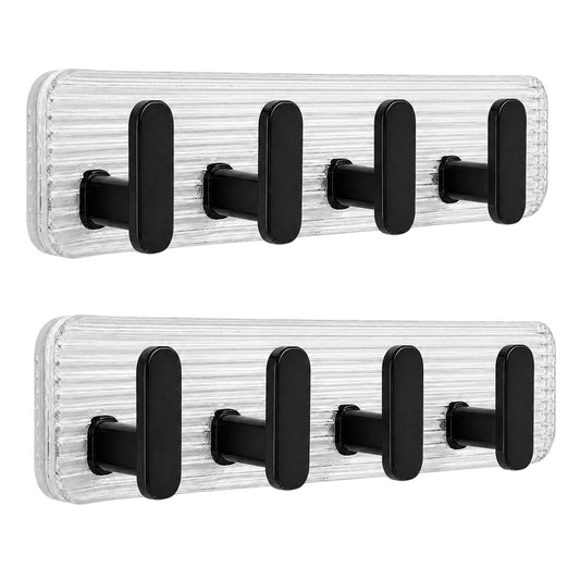 Self Adhesive Wall Hooks Black 8 pcs -
