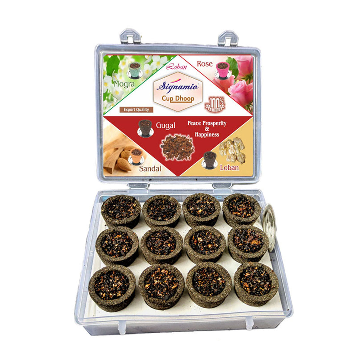 Premium Mini Sambrani Dhoop Cup -Loban -(Packing-Plastic Box)