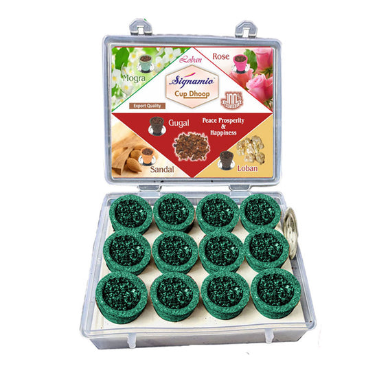 Premium Mini Sambrani Dhoop Cup -Mogra -(Packing-Plastic Box)