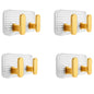 Self Adhesive Wall Hooks Gold 8 pcs -