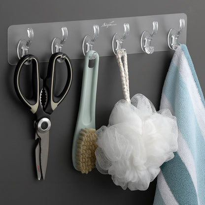Self Adhesive 6-in-1 Wall Hooks 1 pcs -