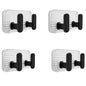 Self Adhesive Wall Hooks Black 8 pcs -