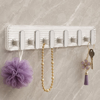 Self Adhesive Wall Hooks Silver 6 pcs -
