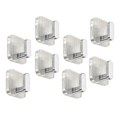 Self Adhesive Wall Hooks Silver 8 pcs -