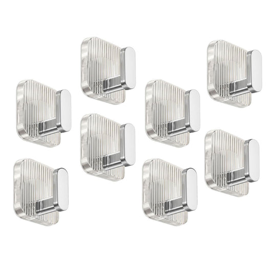 Self Adhesive Wall Hooks Silver 8 pcs -