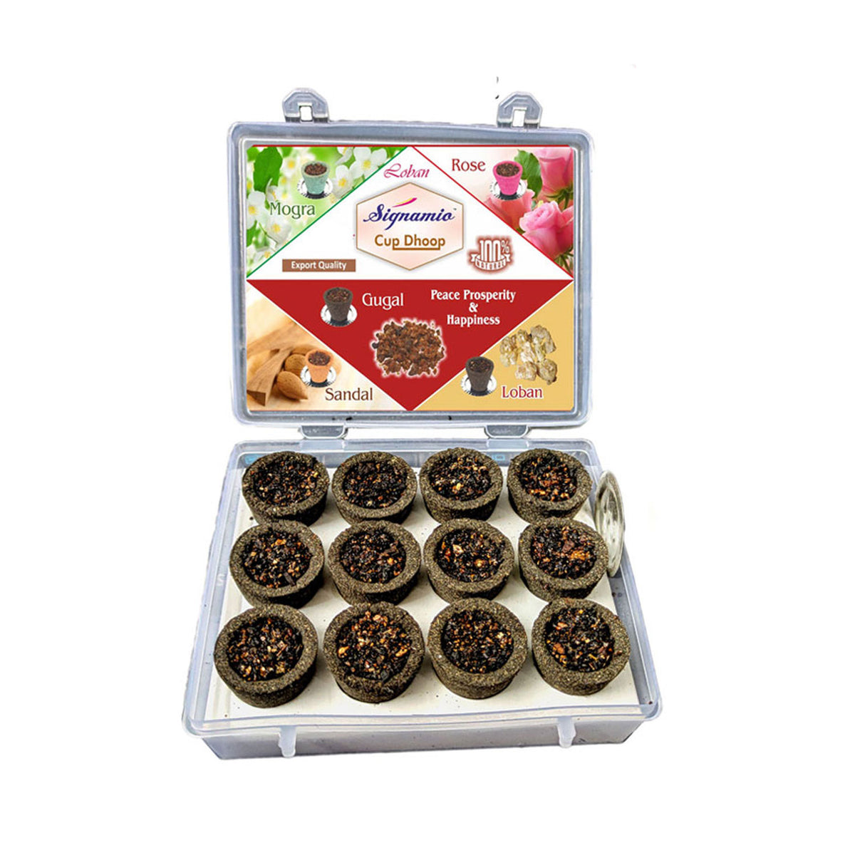 Premium Mini Sambrani Dhoop Cup -Guggal -(Packing-Plastic Box)