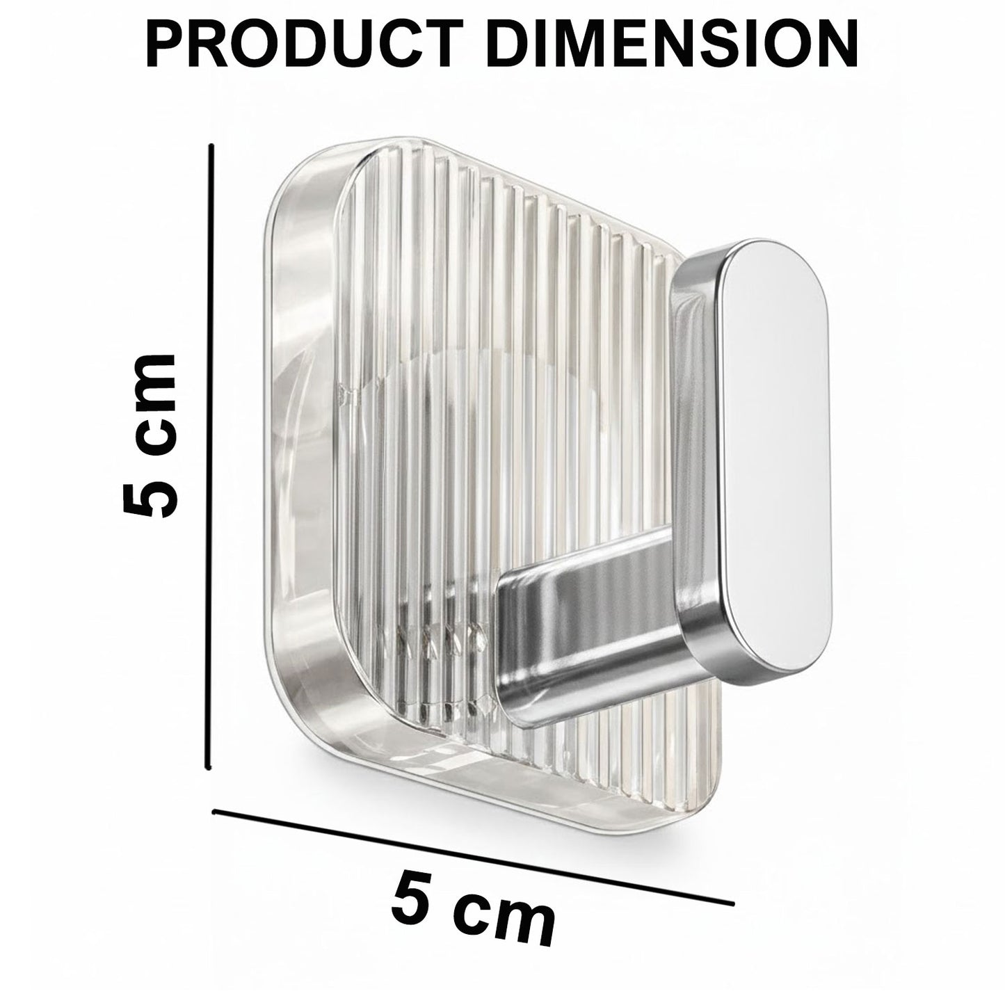 Self Adhesive Wall Hooks Silver 8 pcs -