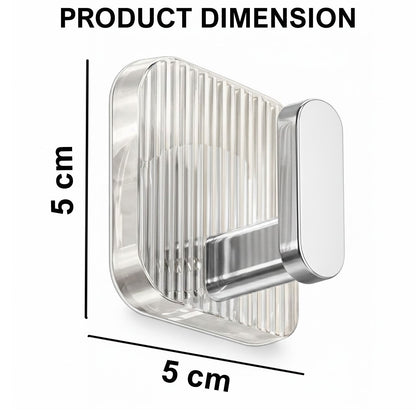 Self Adhesive Wall Hooks Silver 8 pcs -