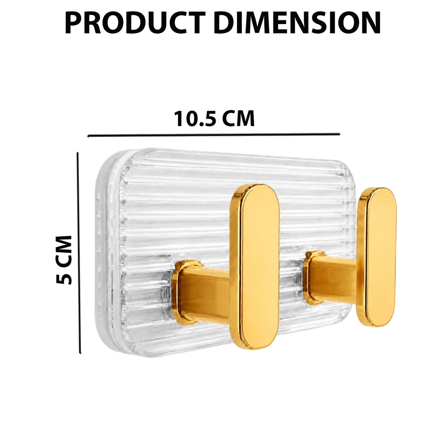 Self Adhesive Wall Hooks Gold 8 pcs -
