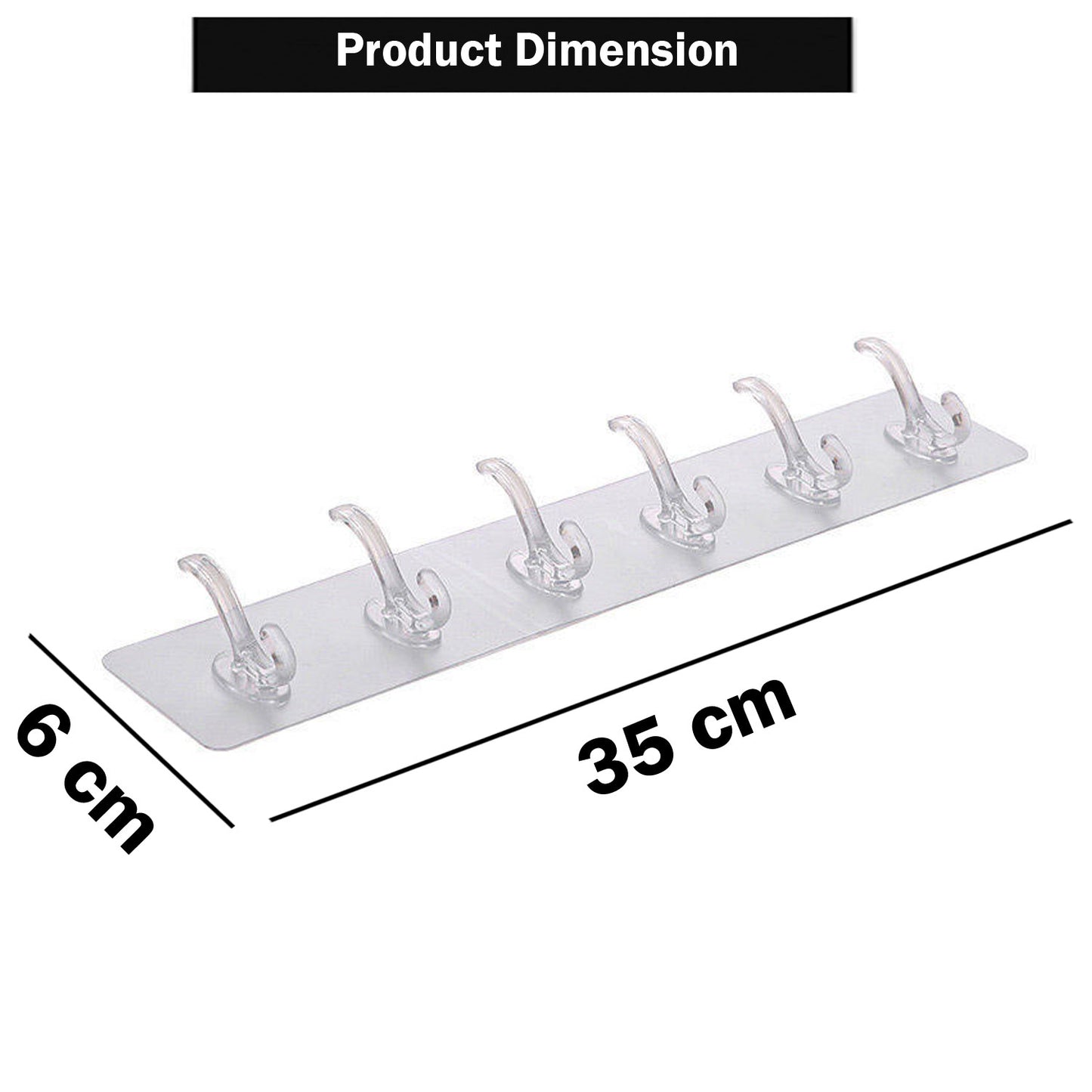 Self Adhesive 6-in-1 Wall Hooks 1 pcs -
