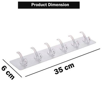 Self Adhesive 6-in-1 Wall Hooks 1 pcs -