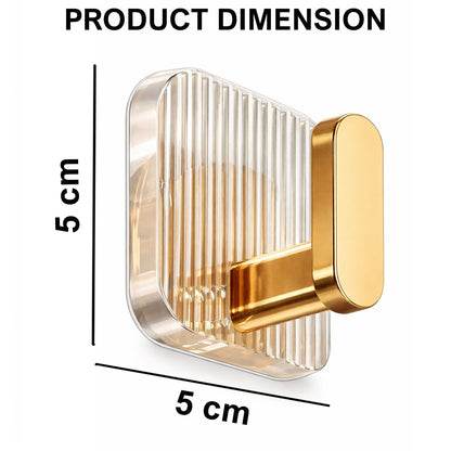 Self Adhesive Wall Hooks Gold 8 pcs -