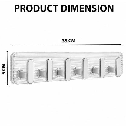 Self Adhesive Wall Hooks Silver 6 pcs -