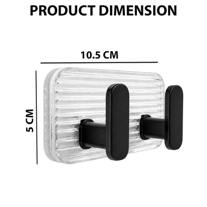 Self Adhesive Wall Hooks Black 8 pcs -