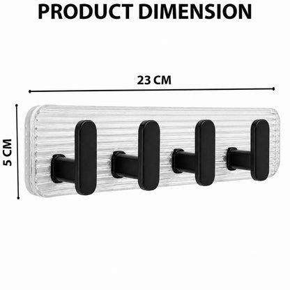 Self Adhesive Wall Hooks Black 8 pcs -