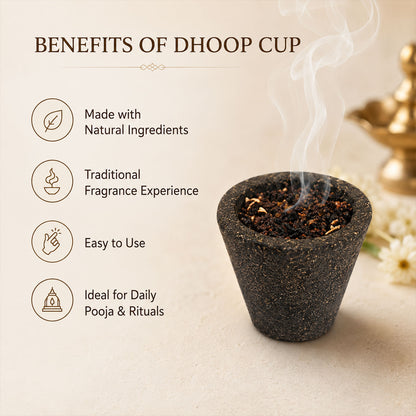 Premium Mini Sambrani Dhoop Cup -Guggal -(Packing-Plastic Box)