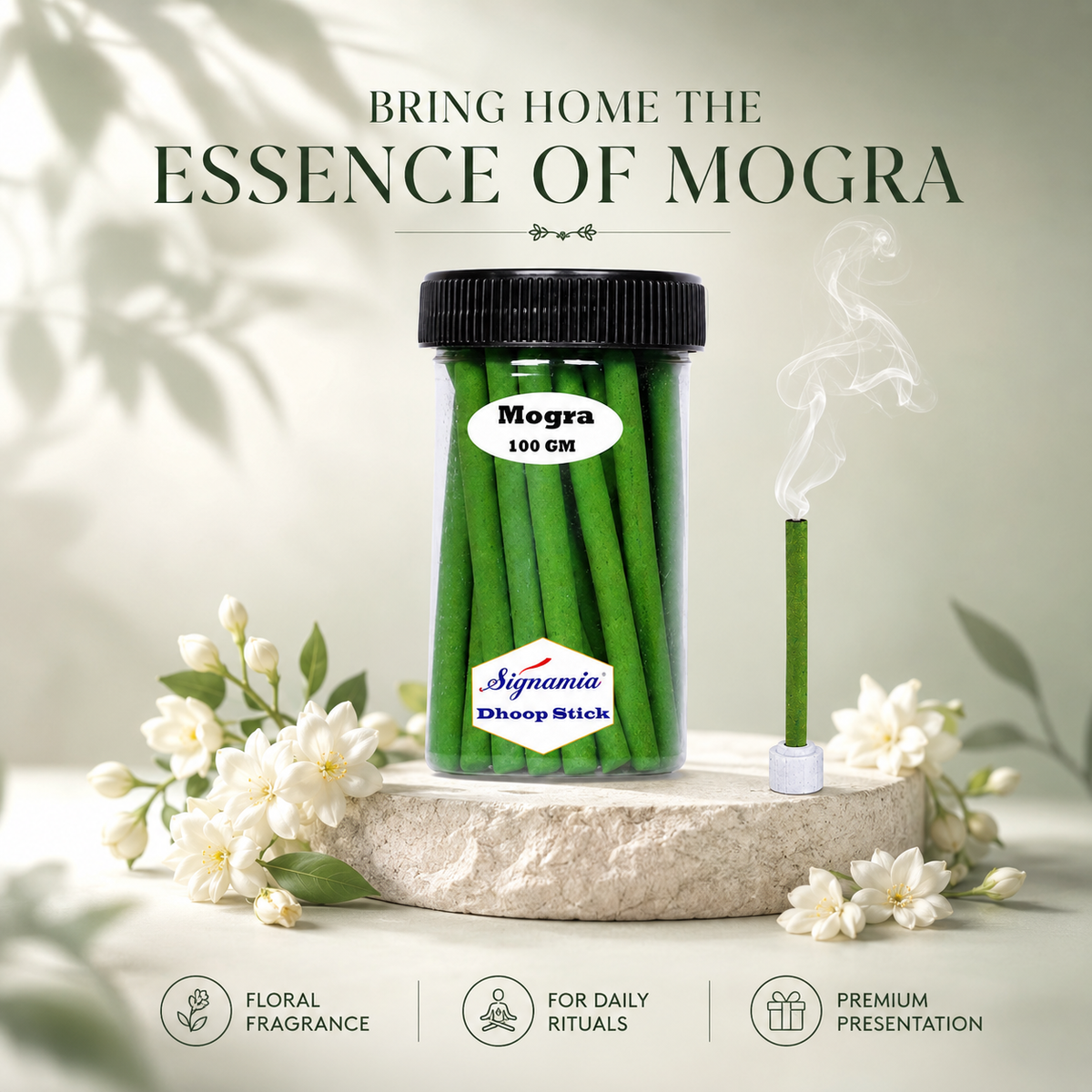 Regular Dhoop Stick 100gm - Mogra -(Packing-Jar)