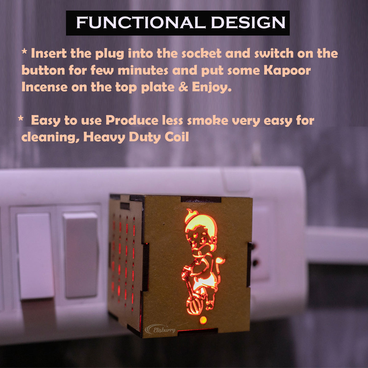 Square Wood Kapurdani Hanuman -(Packing-Loose)