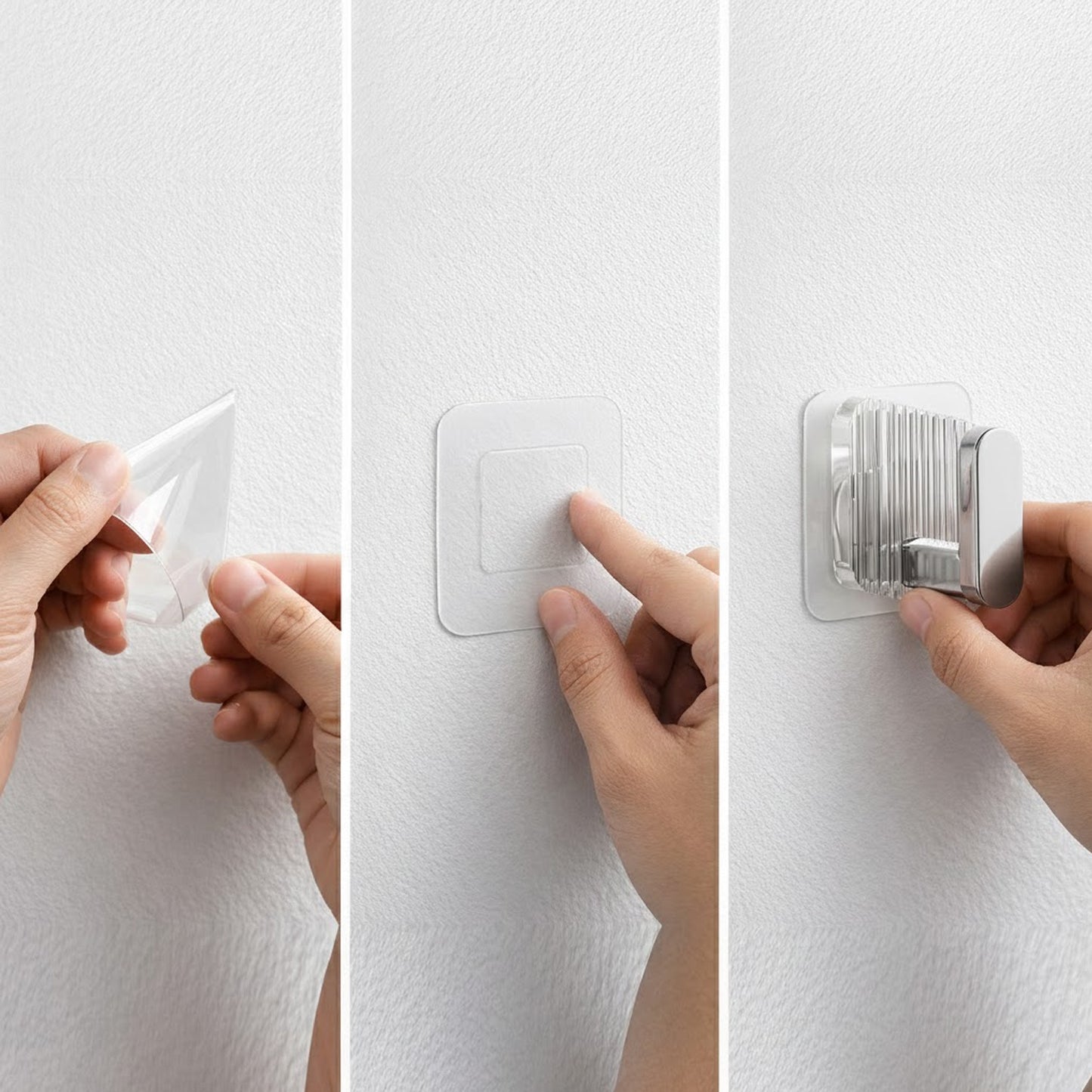 Self Adhesive Wall Hooks Silver 8 pcs -