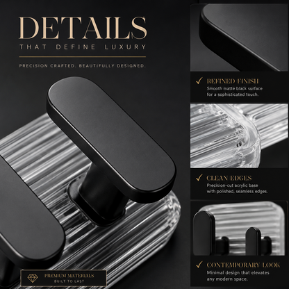 Self Adhesive Wall Hooks Black 8 pcs -