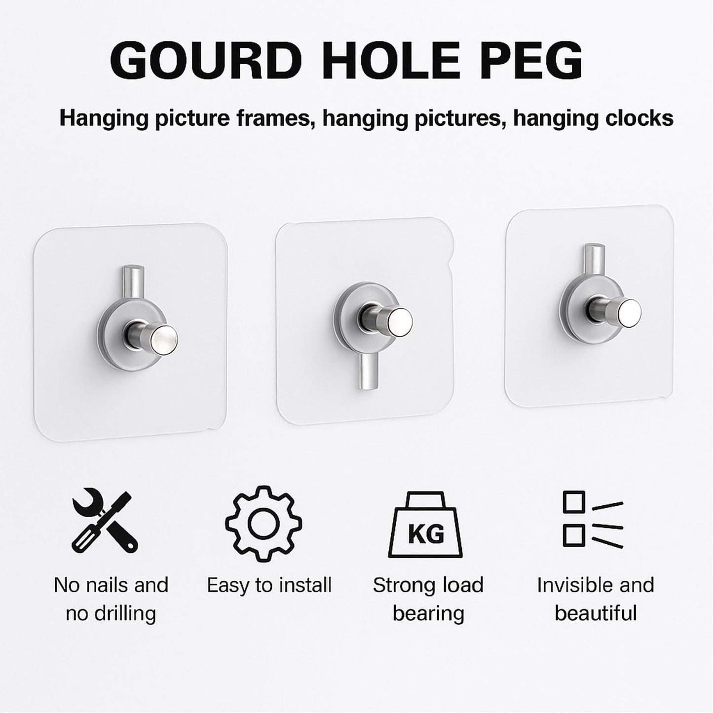 Self Adhesive Photoframe Wall Hooks 1 pcs -