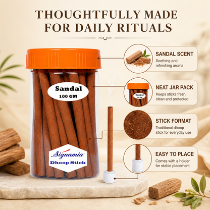 Premium Dhoop Stick 100gm - Sandal -(Packing-Jar)
