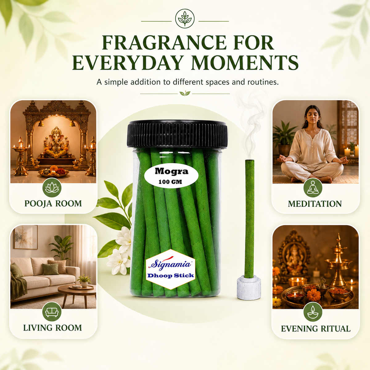 Regular Dhoop Stick 100gm - Mogra -(Packing-Jar)
