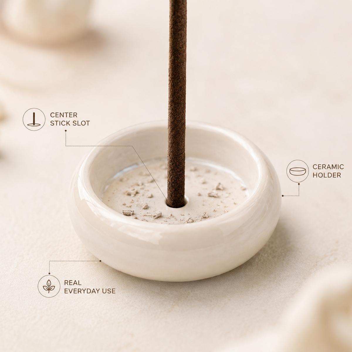 Ceramic Dhoop Stick Stand -(Packing-Loose)