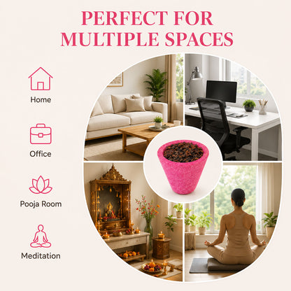 Premium Mini Sambrani Dhoop Cup -Rose -(Packing-Plastic Box)