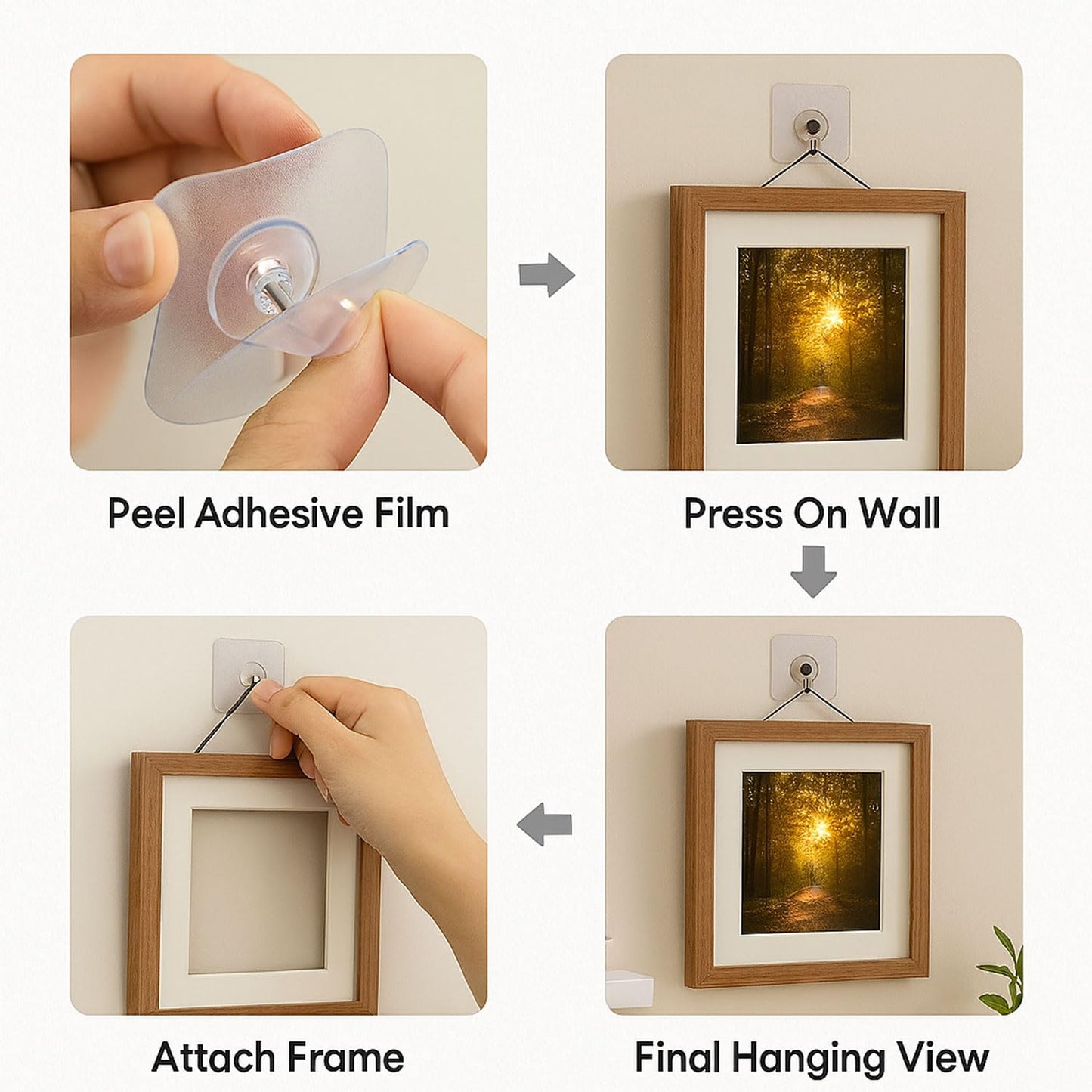 Self Adhesive Photoframe Wall Hooks 1 pcs -