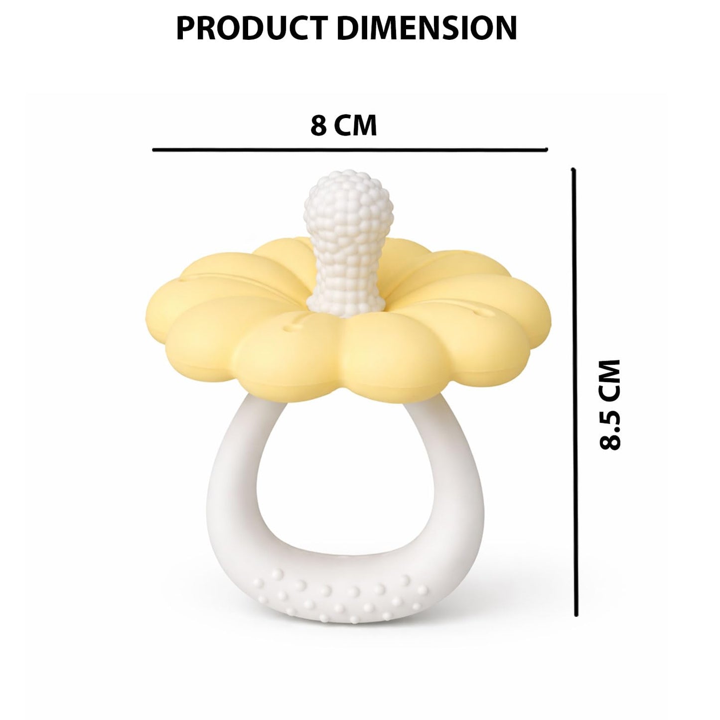 Signamio Silicone Teether for Baby, BPA Free - Food Grade, Non Toxic PVC Free, Easy Grip Handle, Soft Edges, Baby Teethers for 6 to 12 Months, Teethers for 3 to 6 Months, Soft - Yellow
