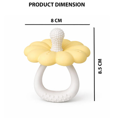 Signamio Silicone Teether for Baby, BPA Free - Food Grade, Non Toxic PVC Free, Easy Grip Handle, Soft Edges, Baby Teethers for 6 to 12 Months, Teethers for 3 to 6 Months, Soft - Yellow