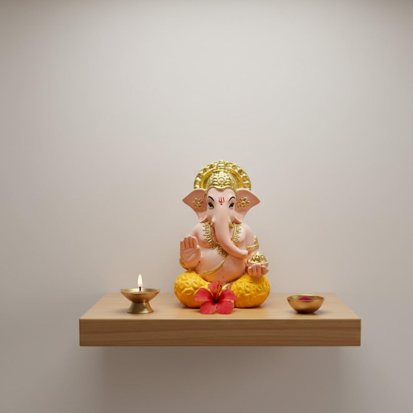 SIGNAMIO Handcrafted Skin Ganesha Idol for Car Dashboard Item: Ganesh Ji, Ganpati Bappa Murti for Home Decor - Exquisite Car God Idols for a Divine Touch in Your Vehicle and Home