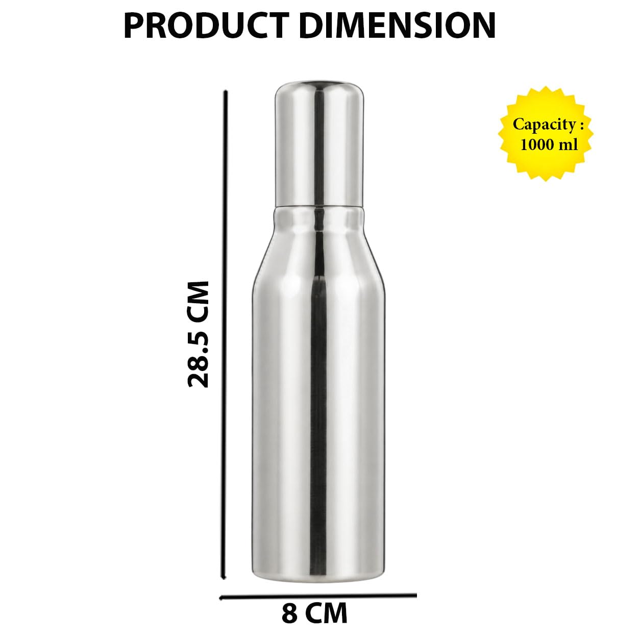 SIGNAMIO Oil Dispenser for Kitchen Stainless Steel 1 Litre | Stainless Steel Oil Bottle with Easy Pour Spout | Oil Dispenser for Kitchen Steel | Steel Oil Container for Cooking Oil & Vinegar