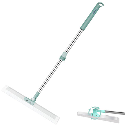 Signamio Magic Broom Sweeper with 180° Rotational Silicone Floor Wiper - Extendable Stainless Steel Handle Upto 110 Cm, Multifunctional Magic Broom for Bathroom Home Cleaning