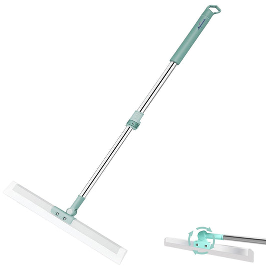 Signamio Magic Broom Sweeper with 180° Rotational Silicone Floor Wiper - Extendable Stainless Steel Handle Upto 110 Cm, Multifunctional Magic Broom for Bathroom Home Cleaning