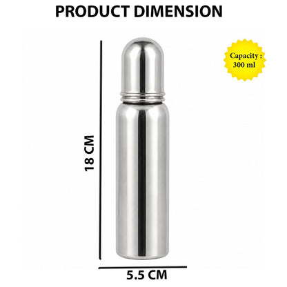 Signamio Stainless Steel Feeding Bottle for New Born Baby | Milk Feeding Bottle with Silicone Nipple & Cap | Feeder Bottle for 1 Year Baby | Baby Feeding Bottle for Milk | Steel Milk Bottle for Kids