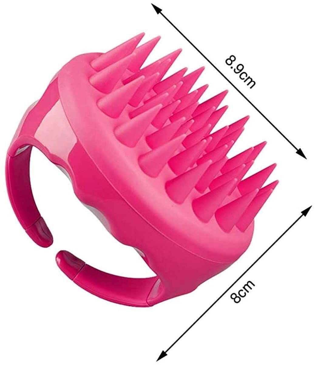 SIGNAMIO® Shampoo Brush Silicon Scalp Massager Hair Brush Wet Dry Comb Head Scrubber 100% Comfortable for Hair Improve Blood Circulation for Men,Women Pets - Pink - Pack 1