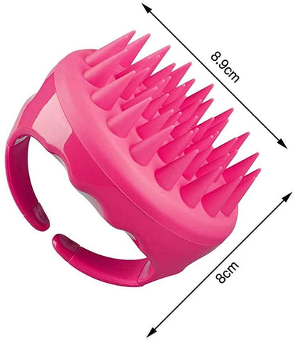 SIGNAMIO® Shampoo Brush Silicon Scalp Massager Hair Brush Wet Dry Comb Head Scrubber 100% Comfortable for Hair Improve Blood Circulation for Men,Women Pets - Pink - Pack 1
