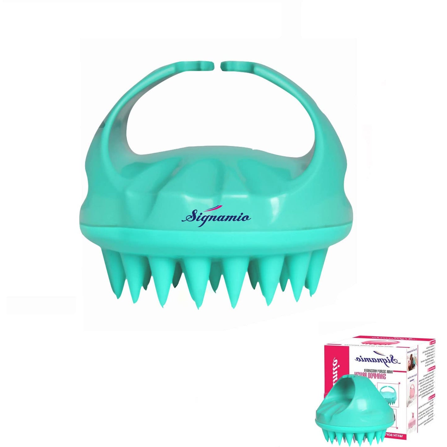 SIGNAMIO® Shampoo Brush Silicon Scalp Massager Hair Brush Wet Dry Comb Head Scrubber 100% Comfortable for Hair Improve Blood Circulation for Men,Women Pets - Pink - Pack 1